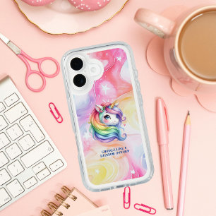 Girls Custom Rainbow Unicorn iPhone 16 Case