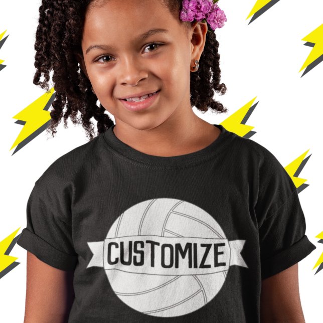 Girls' Custom Volleyball Team, Player and Number T-Shirt (Creator Uploaded)