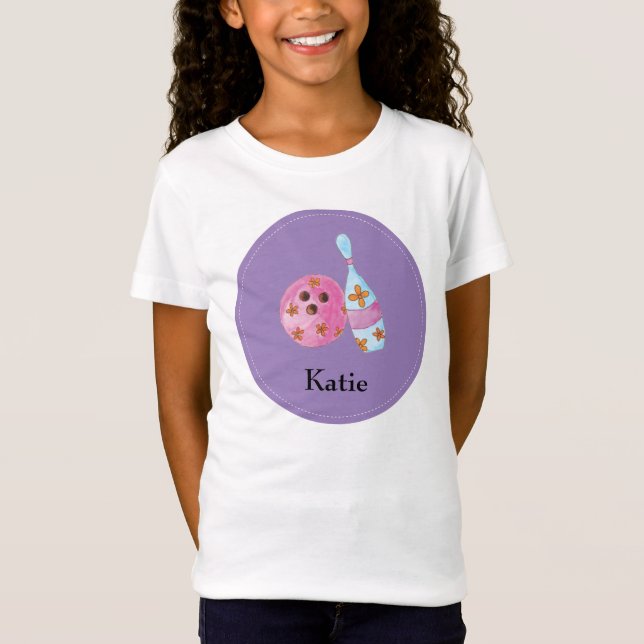 Girl's Customized Bowling Tee (Front)