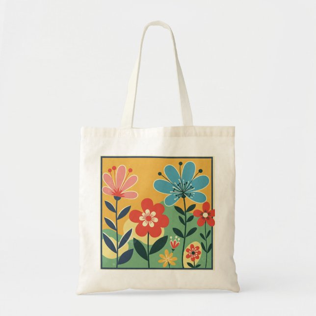 Girls Cute and Elegant Flowers Tote Bag (Front)