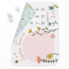Girls Cute and Elegant Pink Floral Milestone