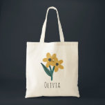 Girls Cute and Elegant Yellow Flowers Tote Bag<br><div class="desc">This elegant and modern floral tote bag design features cute yellow flowers,  and has space for you to add a girls name in a whimsical font. A perfect gift for flower loving adults or kids,  the perfect flower girl gift!</div>