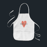 Girls Cute and Girly Pink Watercolor Heart Kids Kids' Apron<br><div class="desc">This cute and girly kids apron features a watercolor pink heart and has room for you to add your girl's name in beautiful and whimsical typography. Perfect for young chefs or gardeners!</div>