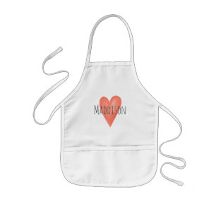 Girls Cute and Girly Pink Watercolor Heart Kids Kids' Apron