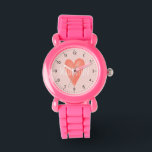 Girls Cute and Girly Watercolor Pink Heart Kids Watch<br><div class="desc">This cute and whimsical kids watch design features a pink watercolor heart with clear numbers,  and can be personalized with your girls name. The perfect girly gift for any child or toddler learning to tell the time!</div>