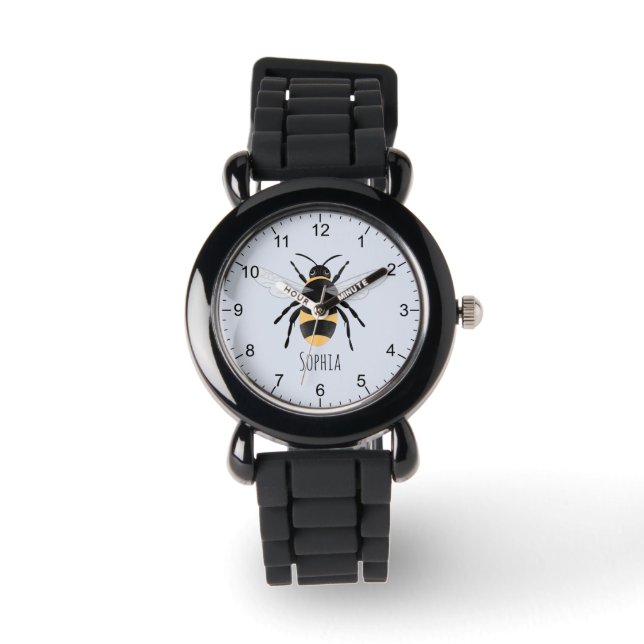 Girls Cute and Modern Bumblebee Bee Kids Watch (Front)