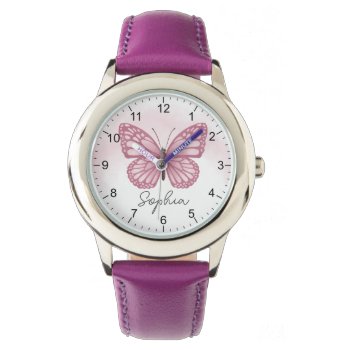 Girls Cute And Whimsical Butterfly Kids Watch by Simply_Baby at Zazzle