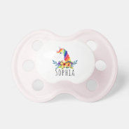 Girls Cute And Whimsical Rainbow Unicorn Pacifier at Zazzle
