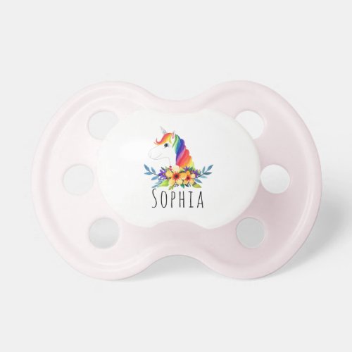 Girls Cute and Whimsical Rainbow Unicorn Pacifier