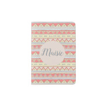 Girls Cute Autumn Tribal Zigzag Pattern with Name