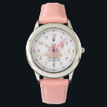 Girls Cute Ballerina Ballet Pink Custom Name Watch<br><div class="desc">This super cute and girly kid's watch makes the perfect first watch for any kid. This design features a beautiful watercolor ballerina and ballet flats. You can customize it with your little princess name,  and it's perfect for children who love ballet and ballerinas.</div>
