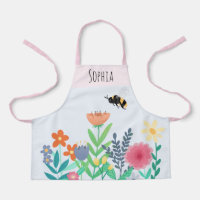 Girls Cute Bee and Flowers with Name Kids