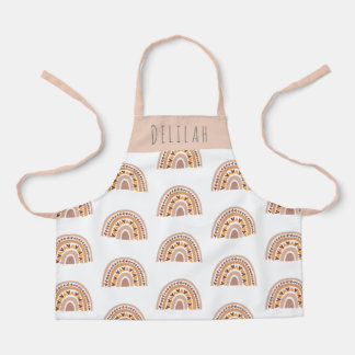 Girls Cute Boho Rainbow Pattern Personalized Apron