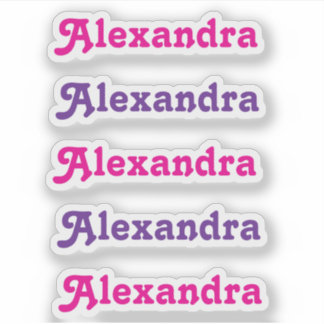 Girl's Cute Bright Pink and Purple Name Sticker