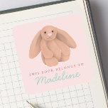 Girls Cute Bunny “This Book Belongs” Bookplate<br><div class="desc">This cute and whimsical pink plush bunny kids’ bookplate design features a “This Book Belongs To” label with space to add your child’s name. Perfect for bookplate stickers,  school books,  and library labels—ideal for little ones who love girly bunny themes,  woodland animals,  or cuddly plushie designs.</div>