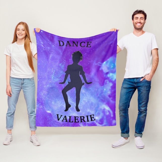 Girls Cute Dance Watercolor Fleece Blanket (In Situ)