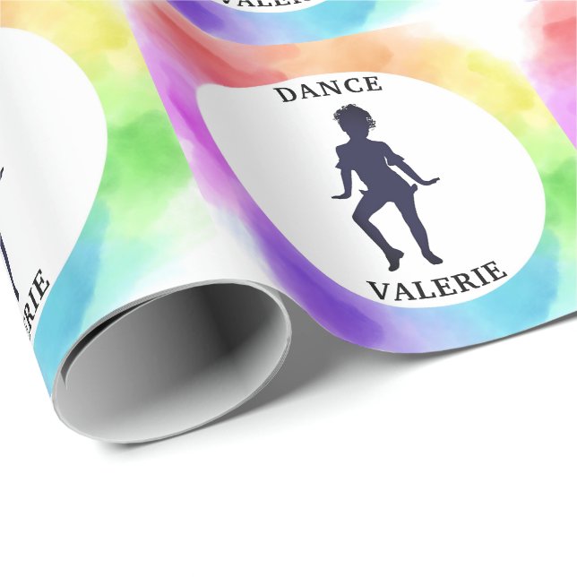 Girls Cute Dance Watercolor Wrapping Paper (Roll Corner)