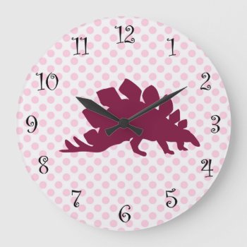 Girls Cute Dinosaur Clocks by PinkGirlyThings at Zazzle