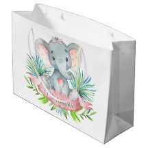 Girls Cute Elephant Baby Shower