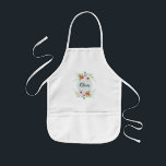 Girls Cute Floral Watercolor Flowers and Name Kids' Apron<br><div class="desc">This elegant and modern floral kids apron design features cute watercolor flowers,  and has space for you to write your girls name in a hand-written font. A perfect gift for your little one.</div>