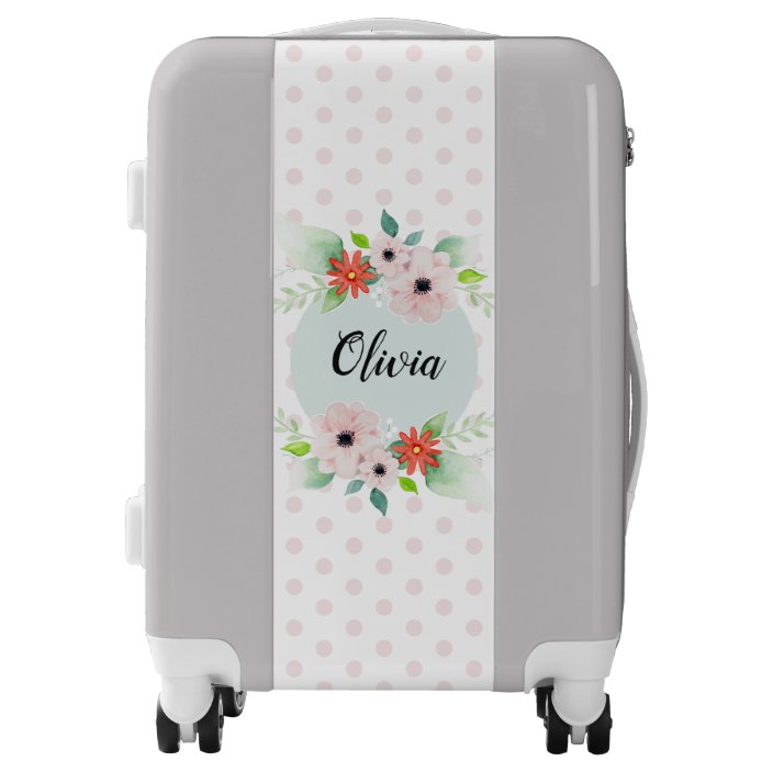 luggage with flowers