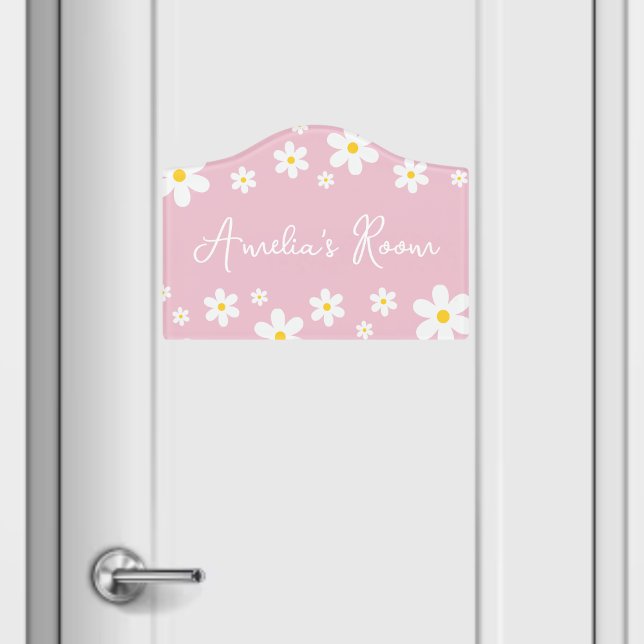 Girls Cute Floral White Daisy Room Sign (Creator Uploaded)