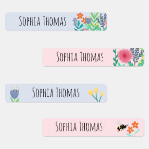 Girls Cute Flowers & Bee School Kids Kindergarten Kids' Labels