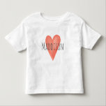 Girls Cute Girly Pink Watercolor Heart Toddler T-shirt<br><div class="desc">This cute and girly kids bodysuit features a watercolor pink heart and has room for you to add your baby girl's name in beautiful and whimsical typography.</div>