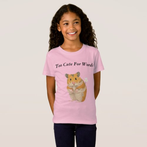 Girls Cute Hamster Pink T Shirt