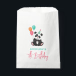 Girls Cute Jungle Panda Bear Kids Birthday Party Favor Bag<br><div class="desc">This cute and fun kids Birthday party favor bag features a party panda bear, with a party hat and pink, orange and teal balloons. The bag provides areas for you to add your girl’s name and age in a minimalist and modern script. Perfect for any panda lover's birthday, great for...</div>