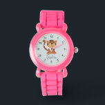 Girls Cute Jungle Tiger Kids Watch<br><div class="desc">This cute kids' watch features a beautiful jungle tiger illustration,  clear numbers,  and a place for you to add your girl's name in a fun,  minimalist font. The perfect gift for any animal lover!</div>