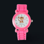 Girls Cute Jungle Tiger Kids Watch<br><div class="desc">This cute kids' watch features a beautiful jungle tiger illustration,  clear numbers,  and a place for you to add your girl's name in a fun,  minimalist font. The perfect gift for any animal lover!</div>