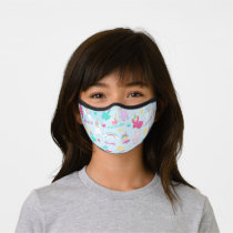 Girls Cute Llamacorn Unicorn Pastel Pattern Kids Premium Face Mask