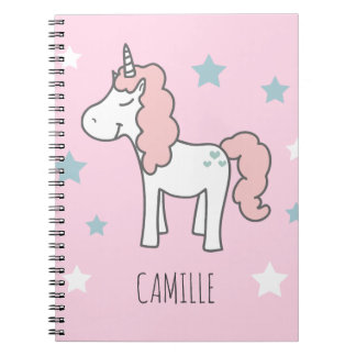 Girls Cute Magical Pink Unicorn Kids School Notebook