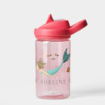 Girls Cute Magical Under the Sea Pink Mermaid Water Bottle<br><div class="desc">This cute and whimsical kids bottle features an under the sea magical mermaid. The bottle can be personalized with your girls name,  the perfect gift for any mermaid enthusiast.</div>