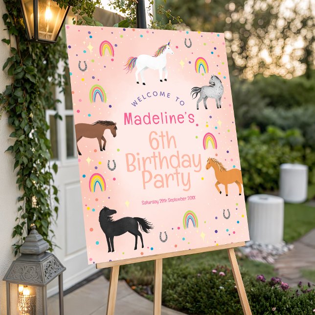 Girls Cute Magical Unicorn Birthday Welcome Sign (Creator Uploaded)