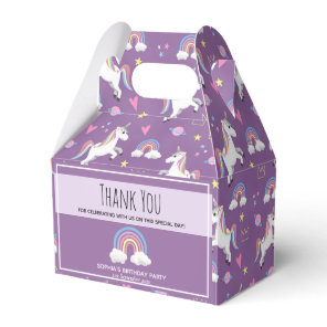 Girls Cute Magical Unicorn Kids Birthday Party Favor Boxes