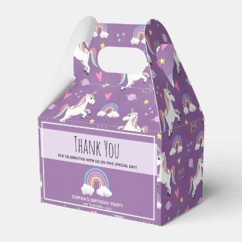 Girls Cute Magical Unicorn Kids Birthday Party Favor Boxes by Simply_Baby at Zazzle