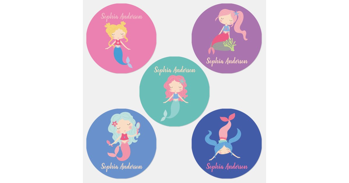 Kid's Labels: Mermaid Name Labels For Kids