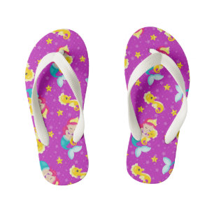 Girls cute mermaid pattern flip flops