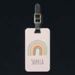Girls Cute Minimalist Boho Rainbow Luggage Tag<br><div class="desc">This trendy and girly kids luggage tag features a beautiful and simple rainbow illustration. This lovely design also features a place for you to add your girl's name. The perfect minimalist modern design for any kid's first trip! Check out our collection for the matching passport case.</div>