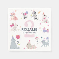 Girls Cute Pastel Dog Let's Pawty Birthday