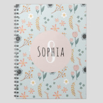 Girls Cute Pastel Floral Print Botanical Kids Notebook