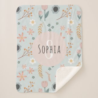Girls Cute Pastel Floral Print Botanical Kids