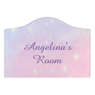 Girls Cute Pink and Blue Door Sign
