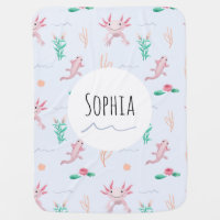Girls Cute Pink Axolotl River Pattern