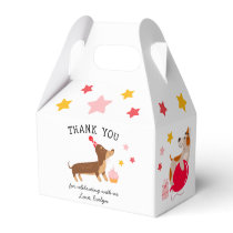 Girl's Cute Pink Birthday Pawty Dogs Favor Boxes