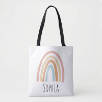 Girls Cute Pink Boho Watercolor Rainbow Kids