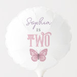 Girls Cute Pink Butterfly Kids Birthday Balloon<br><div class="desc">This cute and girly kids birthday balloon design features a magical watercolor butterfly design,  with matching illustrations on the back,  and can be personalized with your child’s name and a different age if required. The perfect whimsical pink design for your little one's birthday!</div>