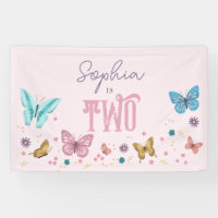 Girls Cute Pink Butterfly Kids Birthday
